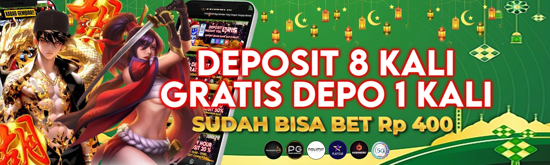 Promo Deposit 8 Kali, Gratis 1 Kali Deposit di Juaraspin!